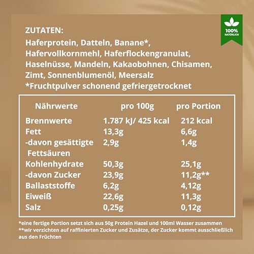 BREKKY - Protein Hazel - Smoothie Bowl - Vegan - 100% natürlich Zutaten - ohne Zuckerzusatz - easy Zubereitung - Superfood Mix - Frühstück