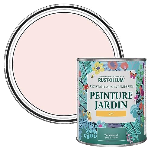 Rust-Oleum Peinture Rose Résistante à l'humidité pour Jardins, Finition Mate - Vanille Fraise 750ml