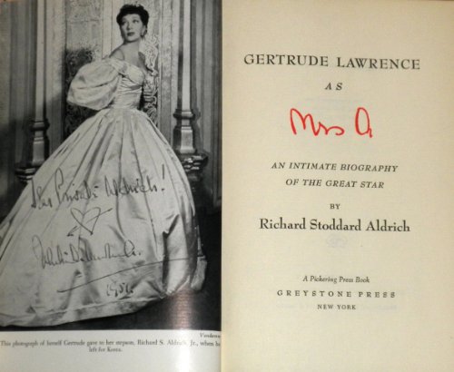 Gertrude Lawrence As Mrs. A: An Intimate Biogra... 0837124697 Book Cover