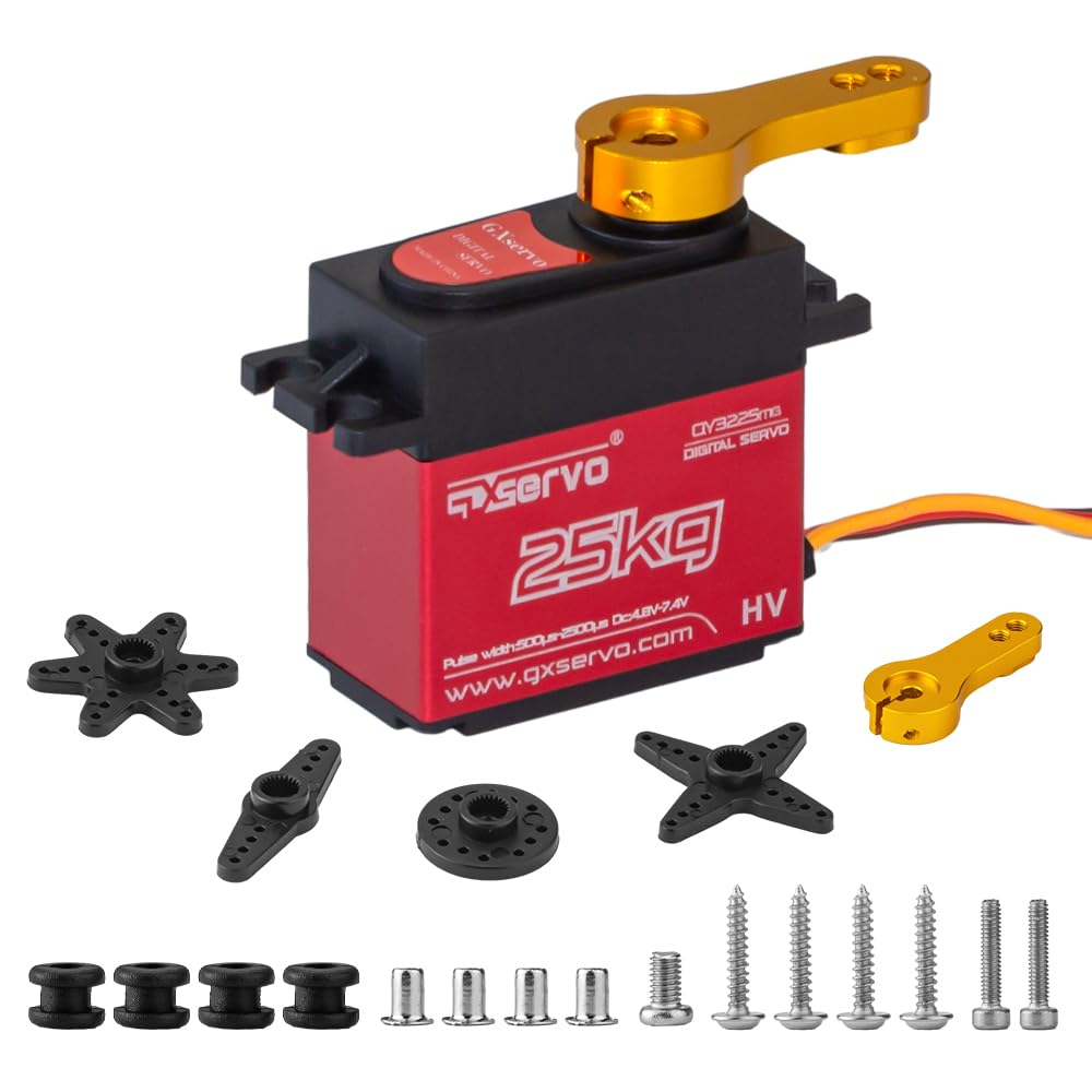 Servo numérique radiocommandé, 25 kg, servomoteur, 180°, boîte de vitesses en métal, pour RC Car RC, robot aérien