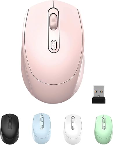 ONE-UP Ratón inalámbrico, mouse silencioso de 2.4G, mouse de computadora con receptor nano USB para laptop, Chromebook, PC, Mac, Windows y trabajo