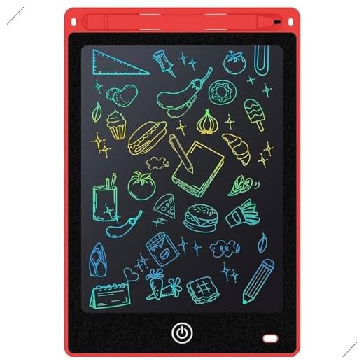 Lousa Mágica Infantil Digital Tablet Escrita Colorida Para Desenho Criança LCD 12 polegadas (Vermelho)