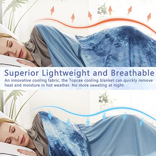 Topcee Cooling Blankets for Hot Sleepers,Arc-Chill Q-Max >0.5 Cool Fiber,100% Oeko-Tex Certified,Twin Size Lightweight Summer Cool Blanket for Travel/Outdoor Ultra Cold Breathable,60''x80''