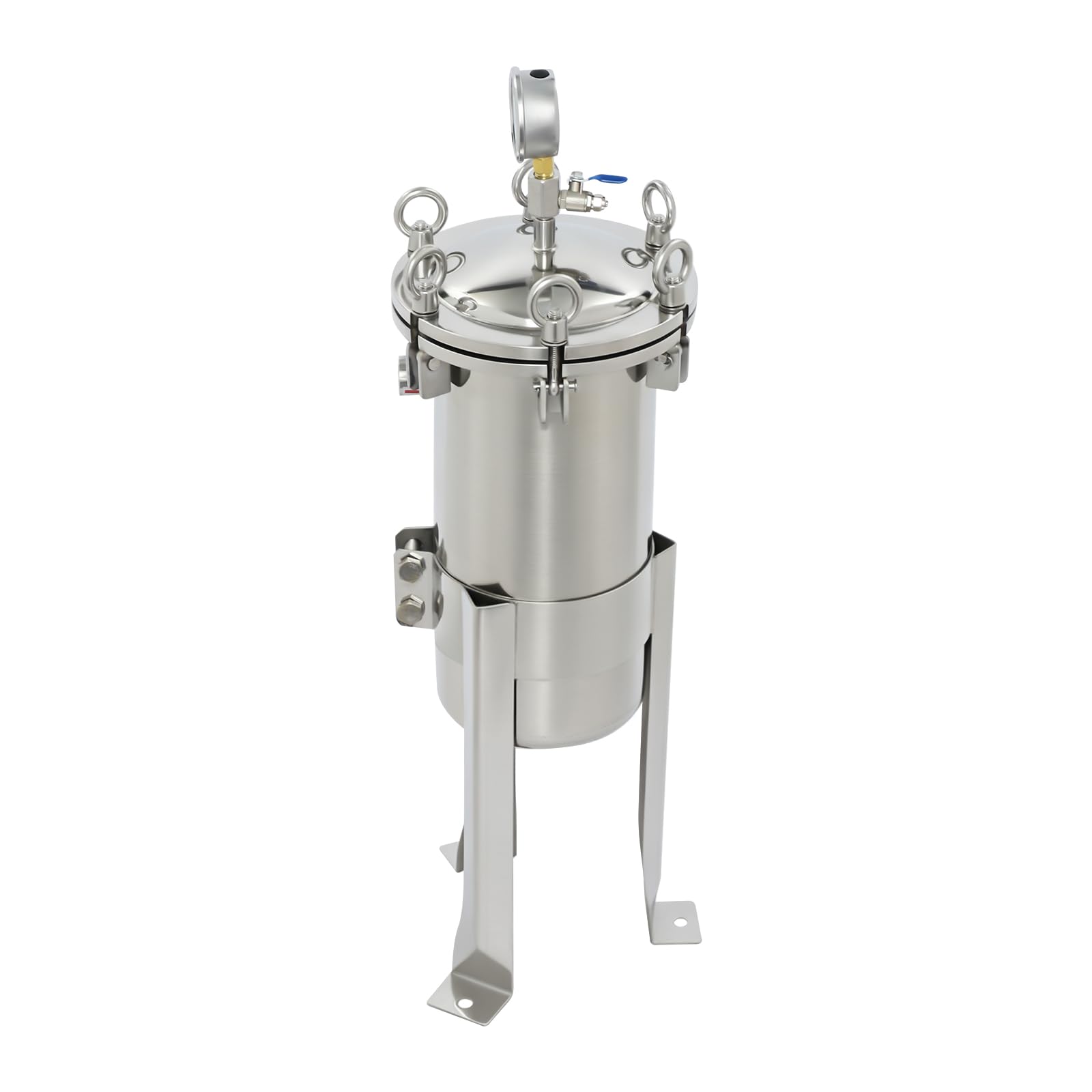 304-Edelstahl Mit Manometer und Entlüftungsventil Großer Durchflussmenge Umkehrosmoseanlage Osmoseanlage Water Filter Teesieb Teaballs Teeei Teefilter mit 5 µm Filterbeutel Waterdrop Drops Würfe