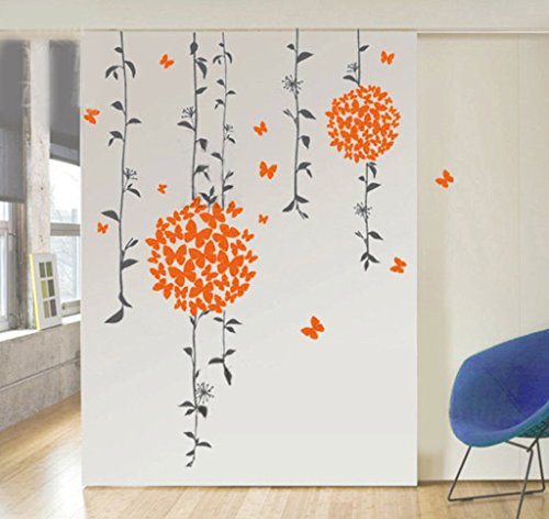 Decals Design Stickerskart Wall Stickers Orange Butterflies Bathroom Decal (Wall Covering Area: 115x140cm,Product Dimensions: 50x70cm)