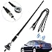 Linkstyle 16.9 Inch Car FM AM Radio Antenna, Flexible Mast Radio FM/AM Antenna Universal Car Stereo Auto Roof Fender Radio AM FM Wing Mount Signal Aerial Antenna with Antenna Extension Cable