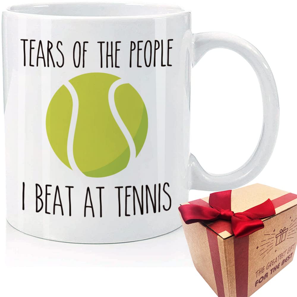 SUUURA-OO Tears Of The People Coffee Mug I Beat At Tennis Funny Themed Inspirational Gifts for Lovers Player