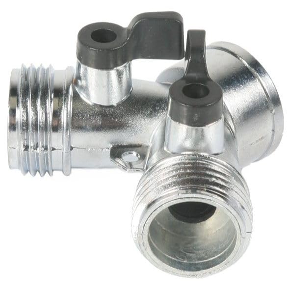 Camco 20113 vanne d'arrêt en Y en métal pour diviser robinet de jardin et tuyau d'eau