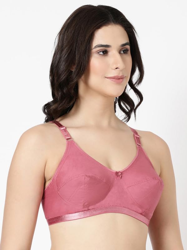 Image of BLOSSOM Women's Single Layered Full Coverage Non Wired Non Padded 100% Woven Cotton Everyday Bra Plus Size Bra