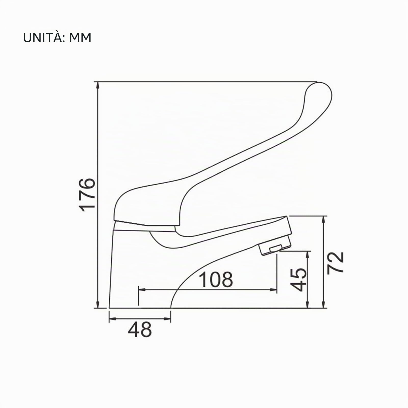 Ibergrif M11053-Bari, Rubinetto per Lavabo con Maniglia Medica, Miscelatore per Bagno, Cromo
