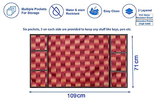 Image of Stylista Refridgerator top Cover Suitable for Samsung RT28T3922R8 /HL, 253 Liter Fridge, Dimension (WXD) 71x109 CM, Gingham Pattern Red