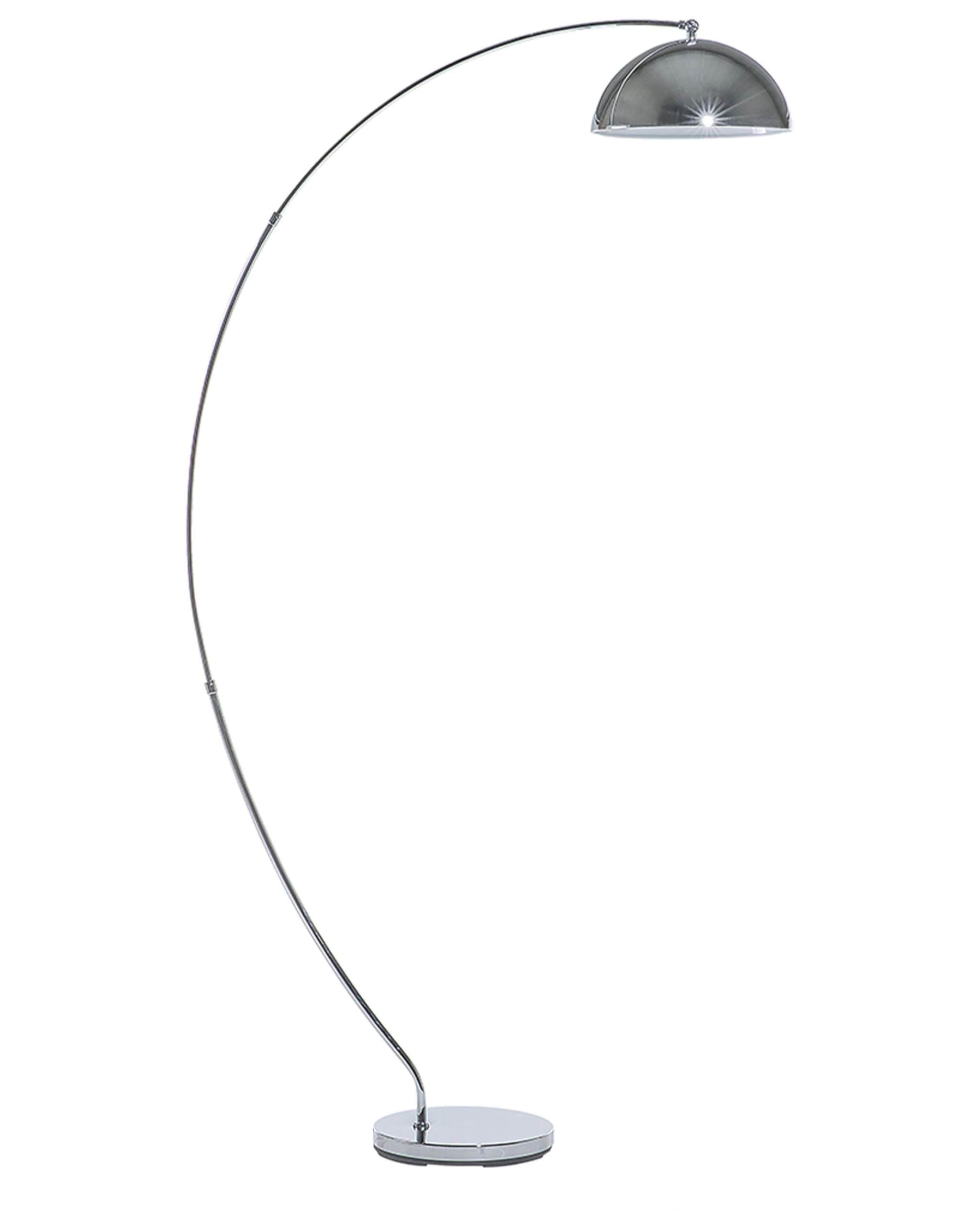 Beliani Lampada da Terra Metallo Argentato 188 cm Arco Base cromata Moderna