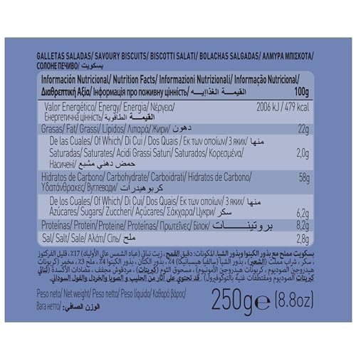 Gullon Crackers Biscuit with Qiunoa & Chia Seeds 250 g