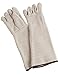 Heathrow Scientific HS120483 High Temperature Gloves, 475 mm, Pair, 100% Knitted Cotton Terry Cloth, Natural with Brown Edging On Cuff
