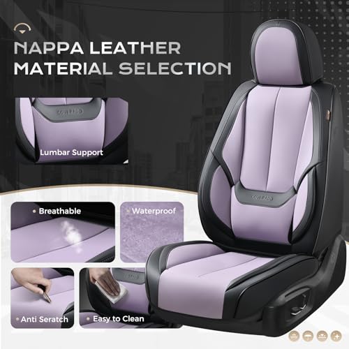 Image of Coverado Seat Covers, Car Seat Covers Front Seats, Car Seat Cover, Car Seat Protector Waterproof, Car Seat Cushion Nappa Leather, Seat Covers Carseat Cover Universal Fit for Most Cars