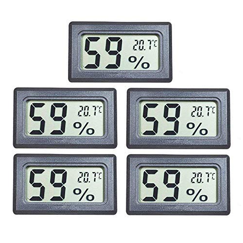 EEEkit 5 Pack Mini Thermometer Hygrometer, Small LCD Digital Temperature Humidity Meter Thermometer and Humidity Gauge Celsius Display for Cars/Home/Office/Greenhouse/Incubator(℃)