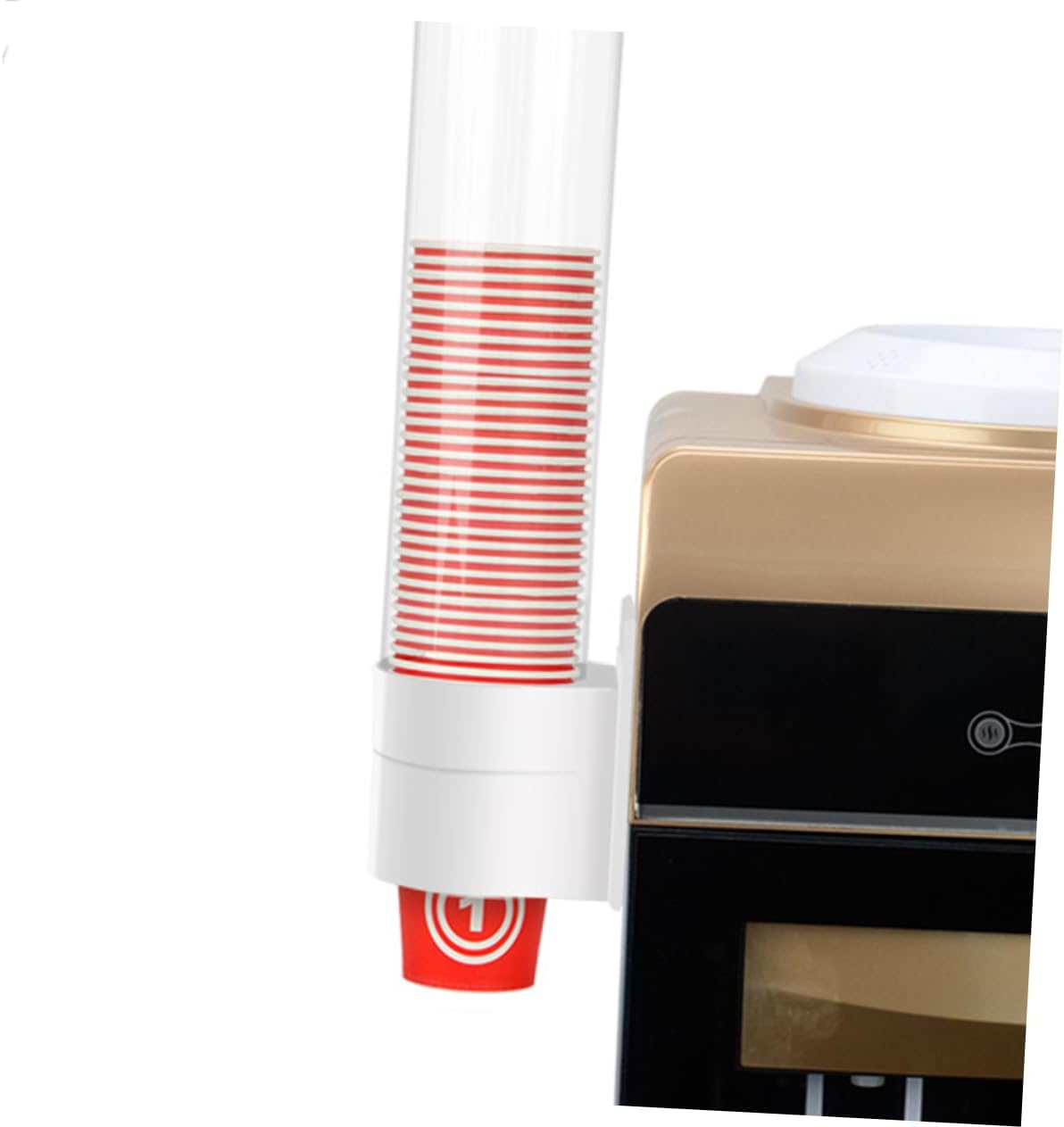 PRETYZOOM Wall Mounted Disposable Paper Cup Rack Automatic Dispenser Plastic Beverage Cup Holder for Office and Home Use Efficient 1-Piece Design