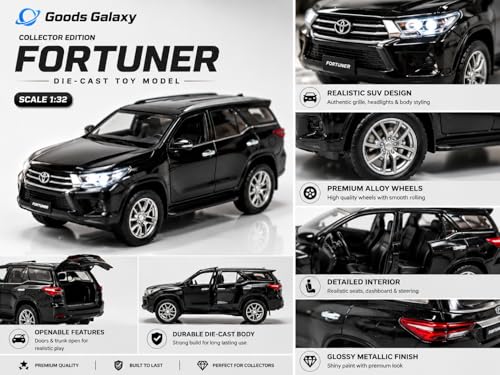 Image of Die-Cast SUV Toy Car with Openable Doors, Rear Trunk, Pull Back Action, Metal Body, for Boys and Girls (FORTUNER)