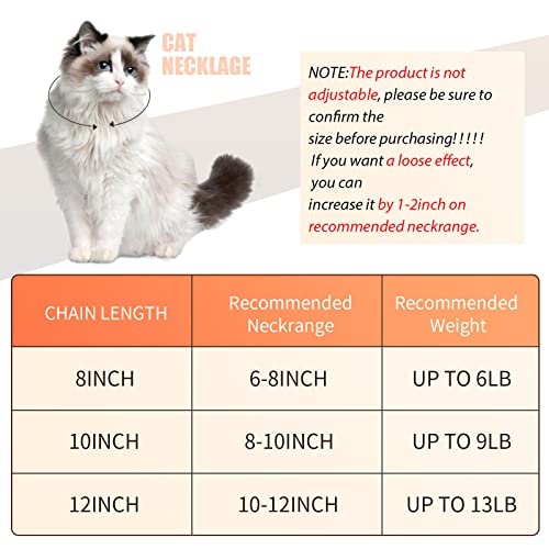 image for Hillban Cat Collar Diamond Chain Glitter Collar Walking Metal with Sec