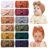 Picture of jollybows 12pcs Baby Girls Nylon Headband with Bow Newborn Hairbands Infant Hair Bow Elastics Handmade Hair Accessories for Toddlers Kids