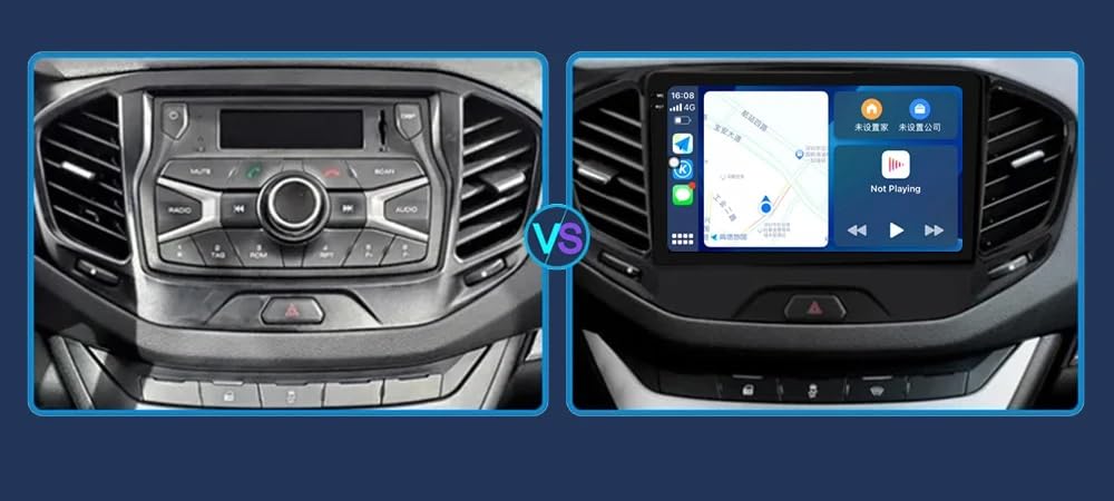 Radio Samochodowe dla LADA Vesta Cross Sport 2015-2019 Mirror Link, Asystent Głosowy, Nawigacja Na Żywo, Ekran Dotykowy, Bluetooth, 8 Rdzeń 4G+64G