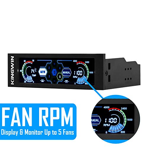 image for Kingwin FPX-007 Performance 5.25” Touchscreen LCD Fan Controller Coo