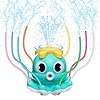 MoKo Water Spray Sprinkler for Kids-Cute Sprinkler with 8 Wiggle Tubes and 2 Hose Clamps Outdoor Sprinklers Summer Octopuses Toys for Garden Backyard Lawn Splashing Fun Toys for Boys Girls, Light Blue