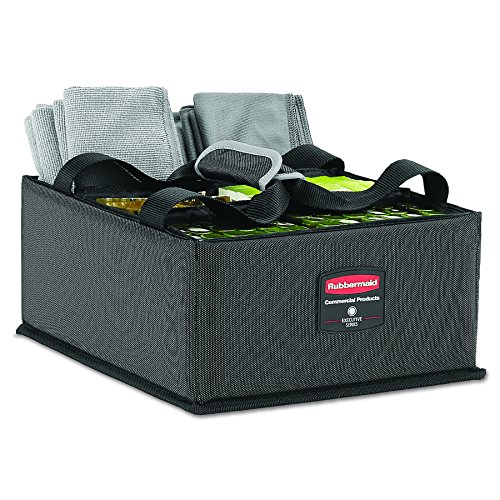 Rubbermaid Commercial Products Executive Janitorial Housekeeping Quick Cart Caddy, Large, Black, Compatible with Rubbermaid Executive Carts best of Janitorial Purposes in Schools/Restaurants/Office