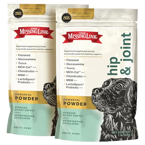 The Missing Link Hip & Joint + Probiotics Supplement 1lb Bag 2/Pack - Superfood Powder for Dog Cartilage & Bone Health Joint Mobility & Flexibility