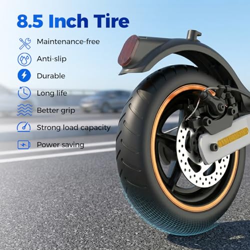 Image of Electric Scooter Adults, 500W Powerful Motor Commuting Scooter, 21 MPH Max Speed, 21 Miles Range Lightweight Folding E-Scooter, Bluetooth Smart App Control, 8.5 inch Tires Dual Braking System