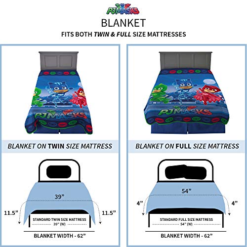 Franco Kids Bedding Super Soft Micro Raschel Blanket, 62 In X 90 In, Pj Masks #TOP3