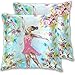 TIZORAX - Fundas de cojín cuadradas decorativas para bailarinas de ballet, 18 x 18, 2 unidades