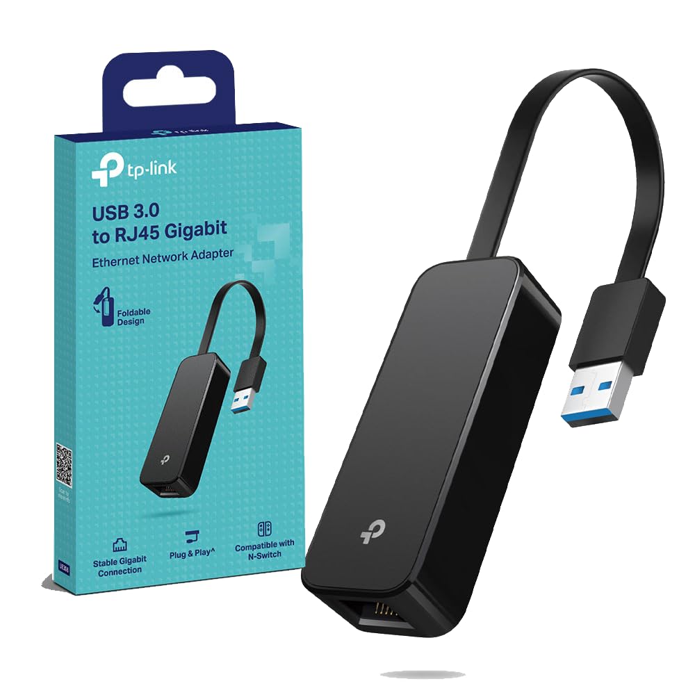 TP-Link UE306 -Adaptador USB 3.0 A Gigabit Ethernet 10/100/1000, Diseño Plegable, Plug & Play, Compatible con Nintendo Switch, Windows, Linux, Multicolour