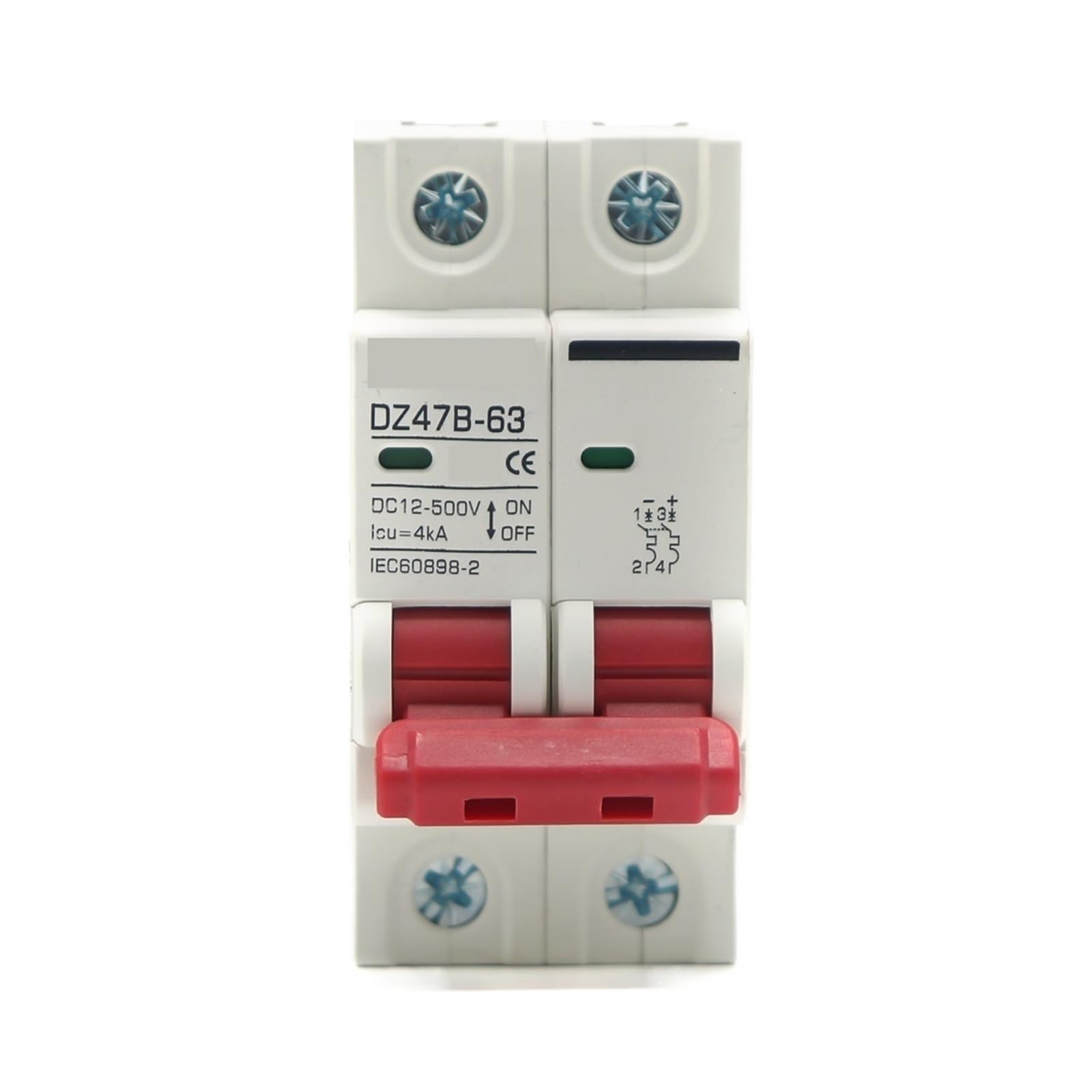 Disyuntor CC 80A 2P para placas solares y batería de caravana o camper 24V 48V