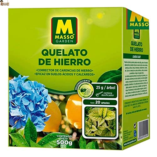 BricoLoco.com Quelato de hierro para plantas granulado con dosificador. 500 grs. Abono anti clorosis férrica+corrector carencias. Todo tipo de plantas, limonero, cítricos, plantas flor (500 grs)