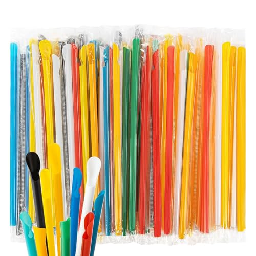 100 pitillos cuchara 23 cm colores surtidos miniatura 1