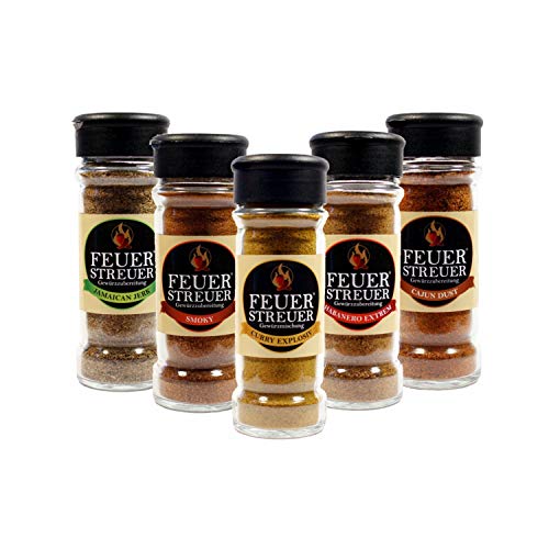 5 FeuerStreuer - Grill-Gewürz-Set - Die feurigen Fünf - Männergeschenk thumbnail