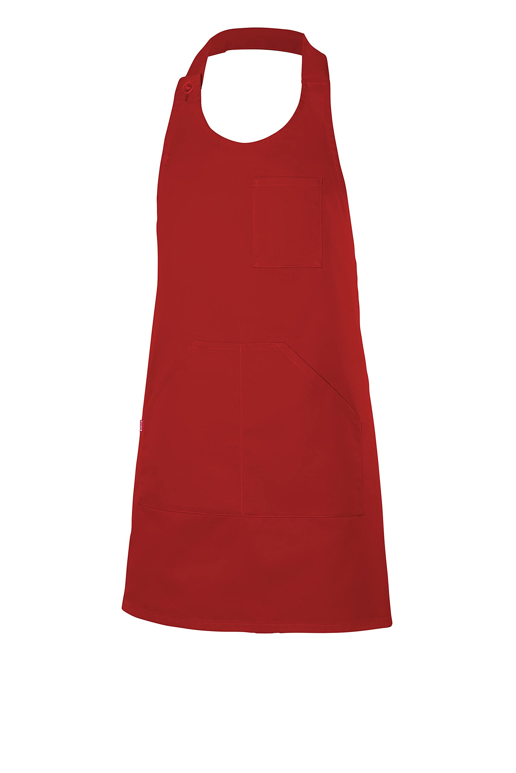 Velilla Unisex Rouge Buttoned Bib Apron