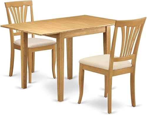 East West Furniture Juego de mesa de comedor NDAV3-OAK-C