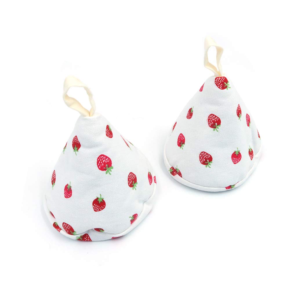 Une Paire 4.3inch Triangle Pratique Gants De Four en Coton Mignon pour Couvercle De Pot Gants Anti-br?lure Cuisson Cuisson Poignée Gants De Four - Fraise