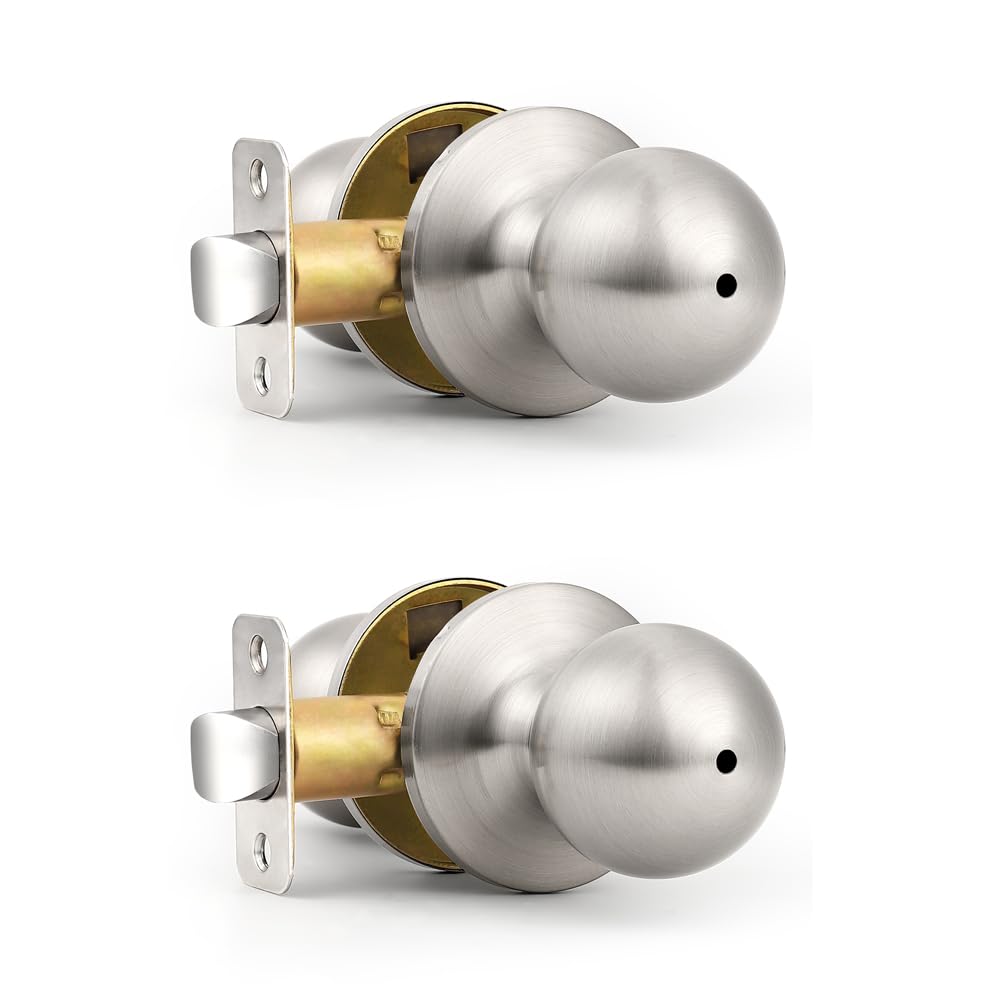 Probrico Brushed Nickel Privacy Door Knobs - 5 Pack -27