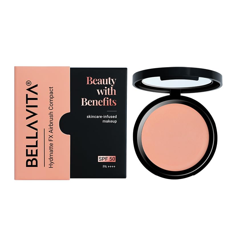 Image of BELLAVITA SPF 50 Compact Powder for All Skin Types | Matt Finish | Hide Pores | Long Lasting | Smooth Skin Texture | Full Coverage | Soft Ivory