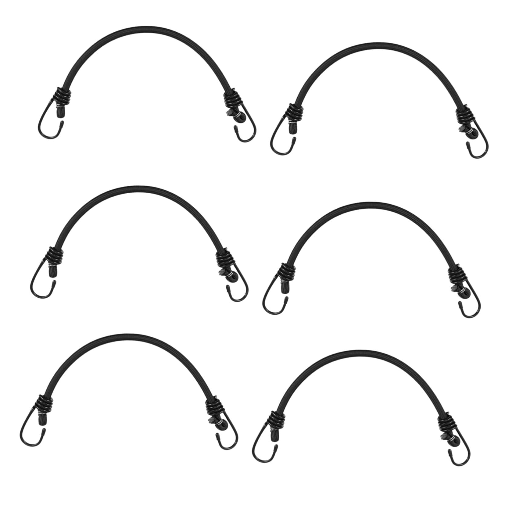 Veemoon 6 Pezzi Corde Elastiche con Ganci Resistenti e Compatte per Campeggio Bagagli Biciclette e Fissaggio Teloni per Viaggi e Uso Esterno