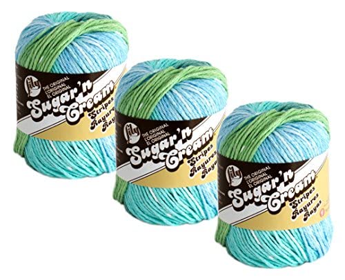 Bulk Buy: Lily Sugar 'n Cream 100% Cotton Yarn (3-Pack) Ombres, Prints, Scents & Stripes (Country Stripes #21143)