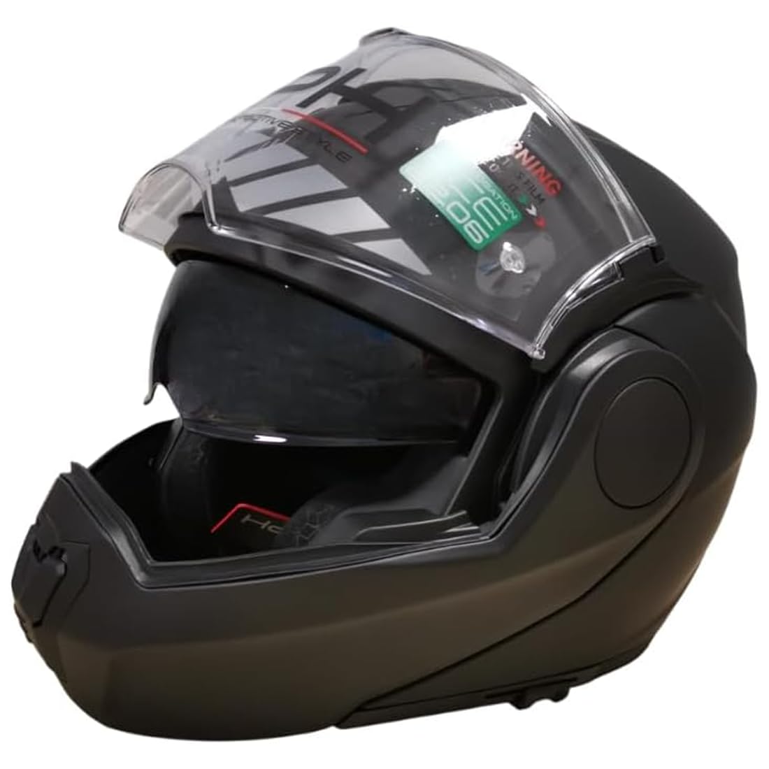 Casco reverse modulare MPH Artra nero per moto e scooter omologato ece 22.06 con pinlock