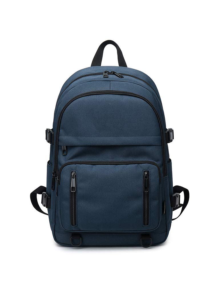 School Backpack, Casual College Rucksack Daypack Lightweight Waterproof Bookbag Travel Backpack Fits 15.6-Inch Laptop Navy