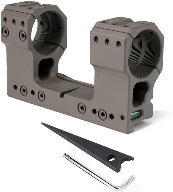 34mm One-Piece Cantilever Scope Mount，Tactical 1.93" Center Height Dual Scope Ring Riflescope Optic Mount Base，Aerospace Precision Machined，Fits 20mm Picatinny & Weaver Rails，Tan