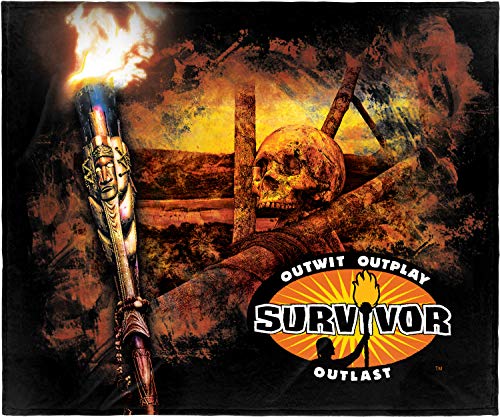 INTIMO Survivor TV Series Outwit Outplay Outlast Super Soft and Cuddly Plush Fleece Throw Blanket 50" x 60" (127cm x152cm)