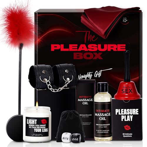 Sexy Couples Gift Set for Him & Her – Romantic Date Night Box with Massage Oil, Candle,...