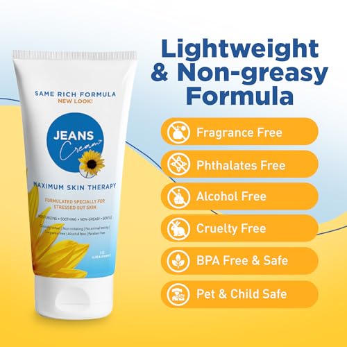 Jeans-Maximum-Skin-Therapy-Cream-with-Aloe-Vitamin-E-Moisturizing-Cream-for-Dry-Sensitive-Skin-affected-by-many-causes-such-as-Radiation-Treatment-Sunburn-Itchiness-Redness-2oz